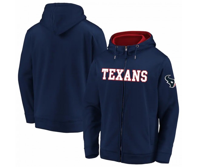 Houston Texans Men's NFL Pro Line by Fanatics Branded Navy Run Game Full-Zip Hoodie