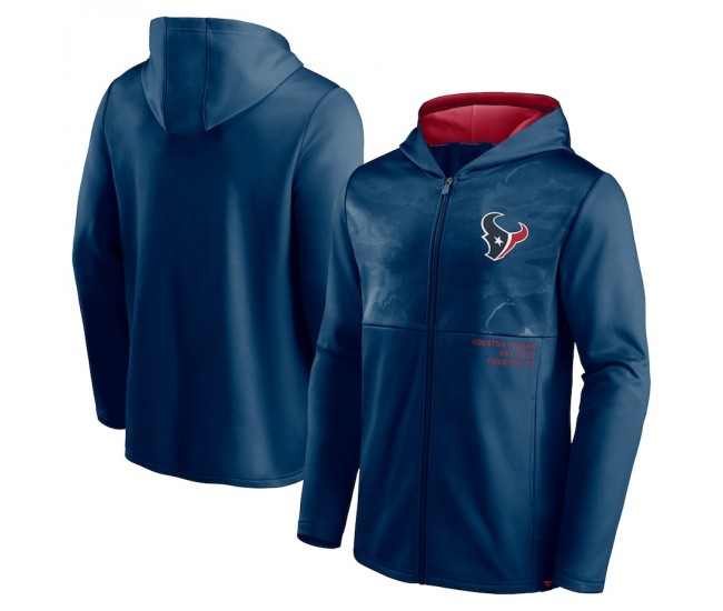 Houston Texans Men's Fanatics Branded Navy Defender Full-Zip Hoodie Jacket