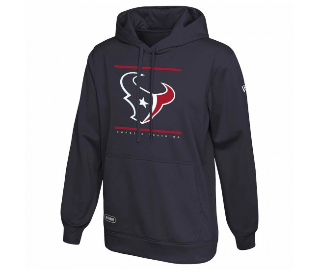 Houston Texans Men's New Era Navy Combine Authentic Split Defense Pullover Hoodie