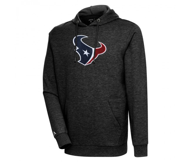 Houston Texans Men's Antigua Heathered Black Action Chenille Pullover Hoodie