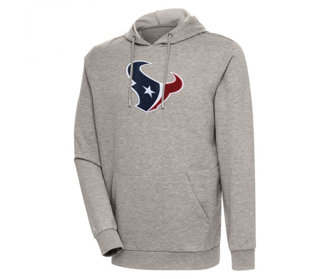 Houston Texans Men's Antigua Oatmeal Action Chenille Pullover Hoodie