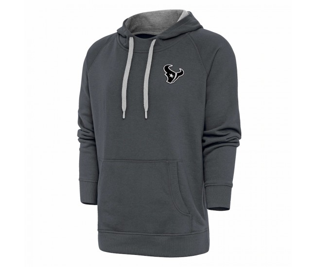 Houston Texans Men's Antigua Charcoal Metallic Logo Victory Pullover Hoodie