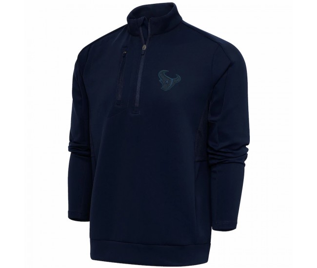 Houston Texans Men's Antigua Navy Tonal Logo Big & Tall Generation Quarter-Zip Pullover Top