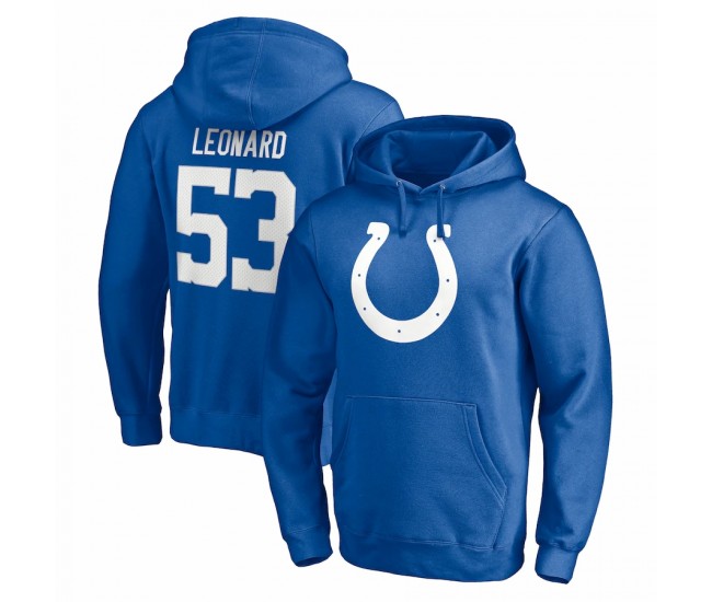 Indianapolis Colts Men's Shaquille Leonard Fanatics Branded Royal Player Icon Name & Number Fitted Pullover Hoodie