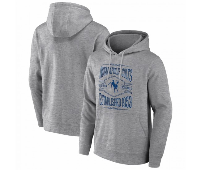 Indianapolis Colts Men's NFL x Darius Rucker Collection by Fanatics Heathered Gray 2-Hit Pullover Hoodie