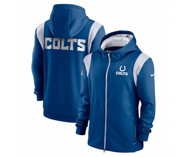 Indianapolis Colts Men's Nike Royal Performance Sideline Lockup Full-Zip Hoodie