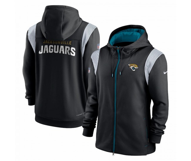 Jacksonville Jaguars Men's Nike Black Performance Sideline Lockup Full-Zip Hoodie