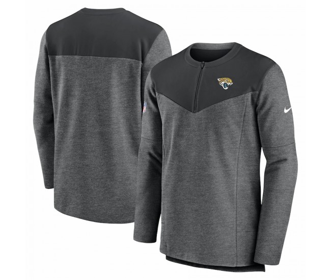 Jacksonville Jaguars Men's Nike Charcoal Sideline Lockup Performance Quarter-Zip Top