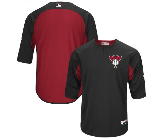 Arizona Diamondbacks Men's Majestic Black/Sedona Red Authentic Collection On-Field 3/4-Sleeve Batting Practice Jersey