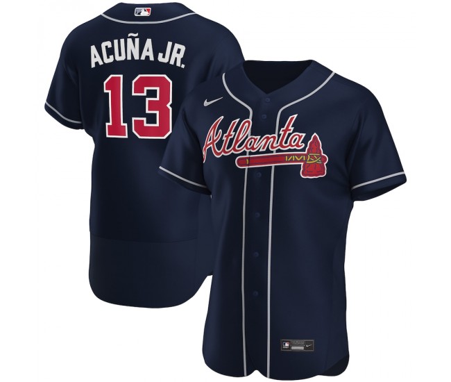 Atlanta Braves Ronald Acuna Jr. Men's Nike Navy Alternate Authentic Player Jersey