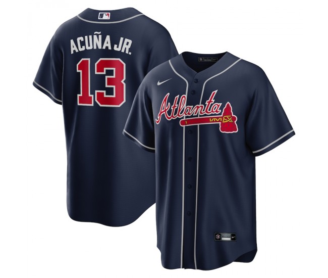 Atlanta Braves Ronald Acuna Jr. Men's Nike Navy Alternate Replica Player Name Jersey