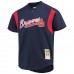 Atlanta Braves Chipper Jones Men's Mitchell & Ness Navy Cooperstown Collection Mesh Batting Practice Jersey