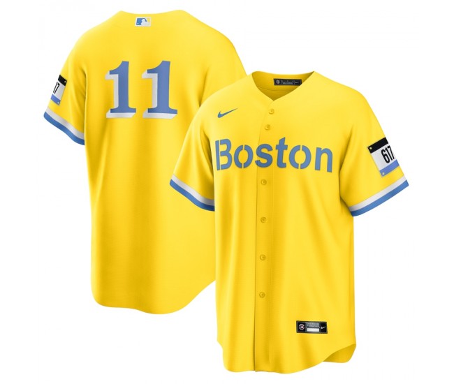 Boston Red Sox Rafael Devers Men's Nike Gold/Light Blue 2021 City Connect Replica Player Jersey