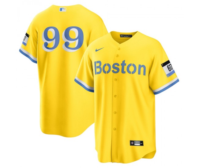 Boston Red Sox Alex Verdugo Men's Nike Gold 2021 City Connect Replica Player Jersey