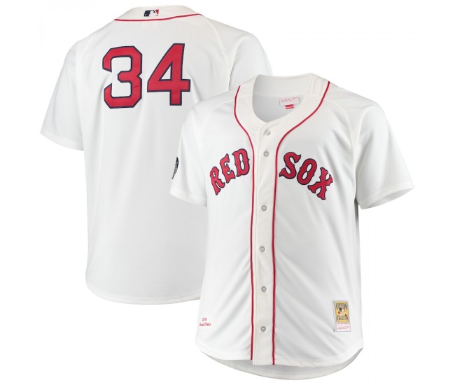 Boston Red Sox David Ortiz Men's Mitchell & Ness White Big & Tall Home Authentic Player Jersey