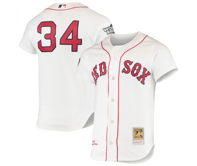 Boston Red Sox David Ortiz Men's Mitchell & Ness White 2004 Cooperstown Collection Home Authentic Jersey