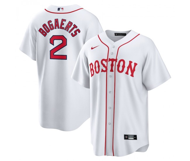 Boston Red Sox Xander Bogaerts Men's Nike White 2021 Patriots' Day Official Replica Player Jersey