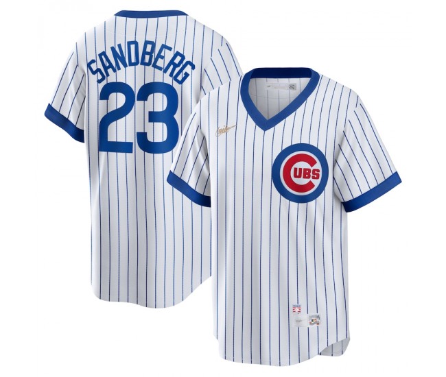 Chicago Cubs Ryne Sandberg Men's Nike White Home Cooperstown Collection Player Jersey