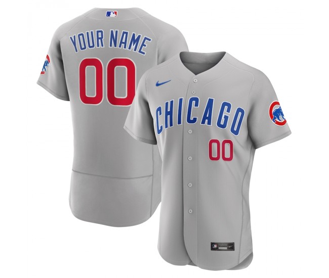 Chicago Cubs Men's Nike Gray Road Authentic Custom Jersey