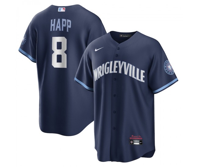 Chicago Cubs Ian Happ Men's Nike Navy 2021 City Connect Replica Player Jersey