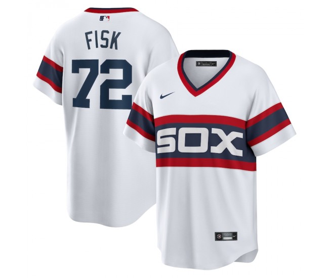 Chicago White Sox Carlton Fisk Men's Nike White Home Cooperstown Collection Team Player Jersey