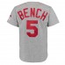 Men's 1969 Cincinnati Reds Johnny Bench Mitchell & Ness Gray Authentic Throwback Jersey