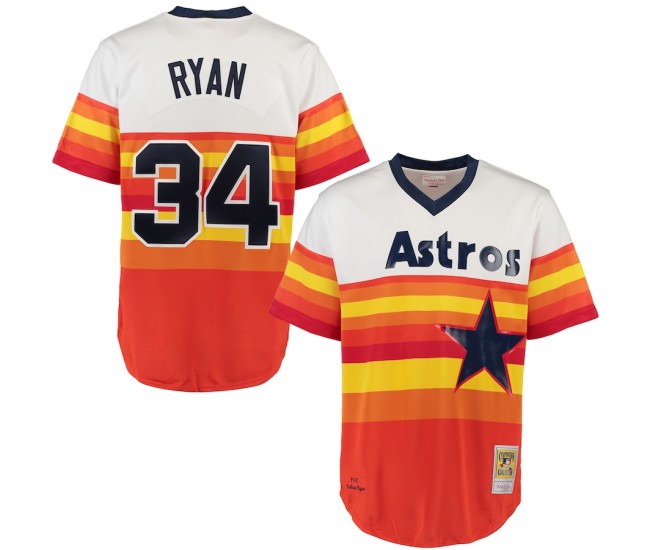 Houston Astros Nolan Ryan Men's Mitchell & Ness White Throwback Authentic Jersey