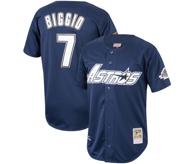 Houston Astros Craig Biggio Men's Mitchell & Ness Navy Cooperstown Collection 1994 Authentic Jersey