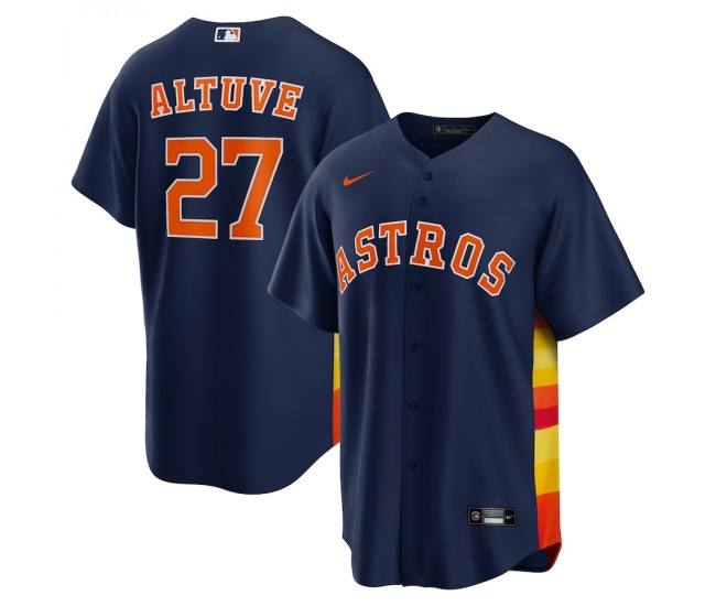 Houston Astros Jose Altuve Men's Nike Navy Alternate Replica Player Name Jersey