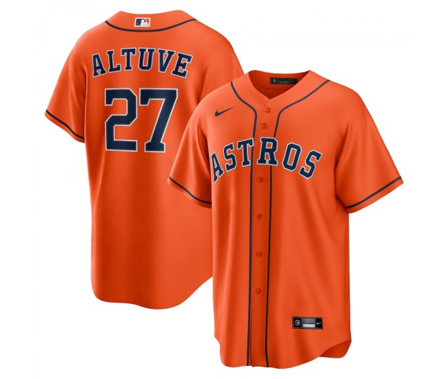 Houston Astros Jose Altuve Men's Nike Orange Alternate Replica Player Name Jersey