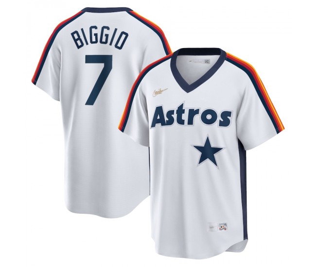 Houston Astros Craig Biggio Men's Nike White Home Cooperstown Collection Logo Player Jersey