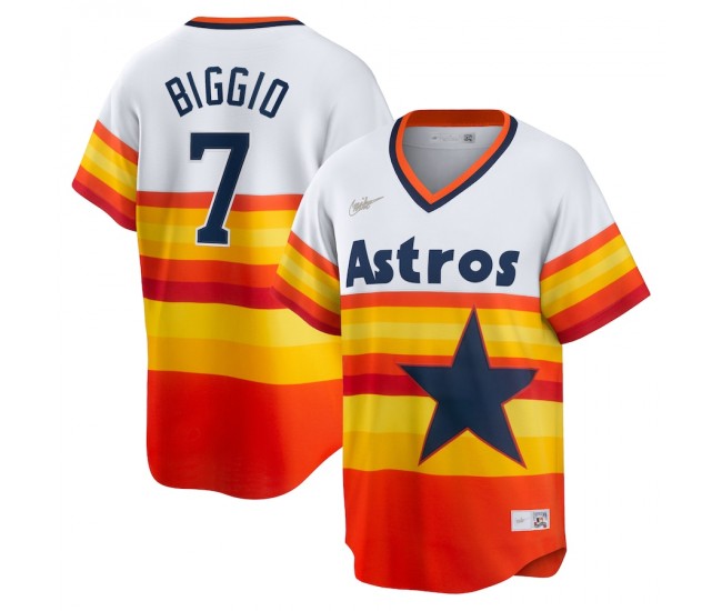 Houston Astros Craig Biggio Men's Nike White Home Cooperstown Collection Player Jersey