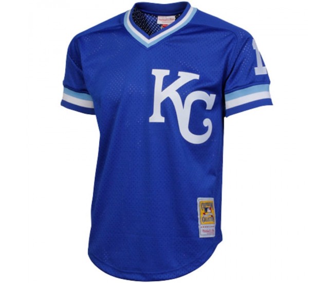 Kansas City Royals Bo Jackson Men's Mitchell & Ness Royal 1989 Authentic Cooperstown Collection Batting Mesh Practice Jersey