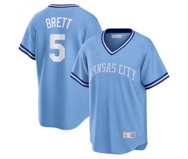 Kansas City Royals George Brett Men's Nike Light Blue Road Cooperstown Collection Player Jersey