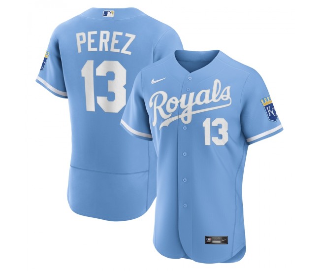 Kansas City Royals Salvador Pérez Men's Nike Light Blue 2022 Alternate Authentic Player Jersey