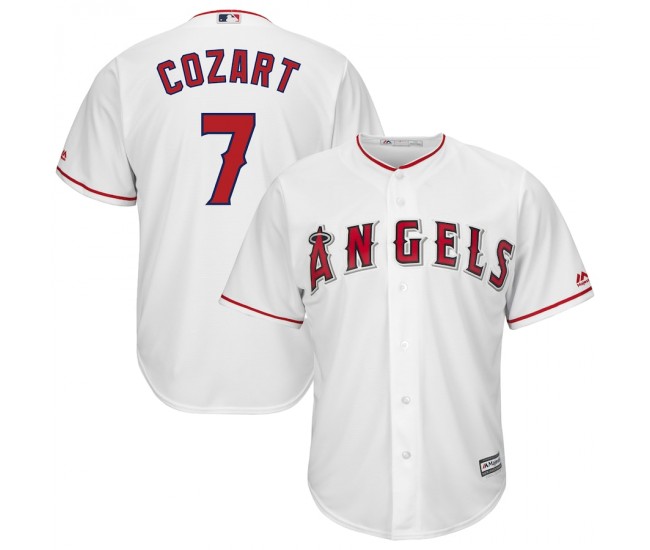 Men's Los Angeles Angels Zack Cozart Majestic White Home Cool Base Player Jersey