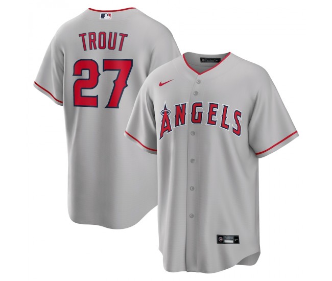 Los Angeles Angels Mike Trout Men's Nike Silver Road Replica Player Name Jersey