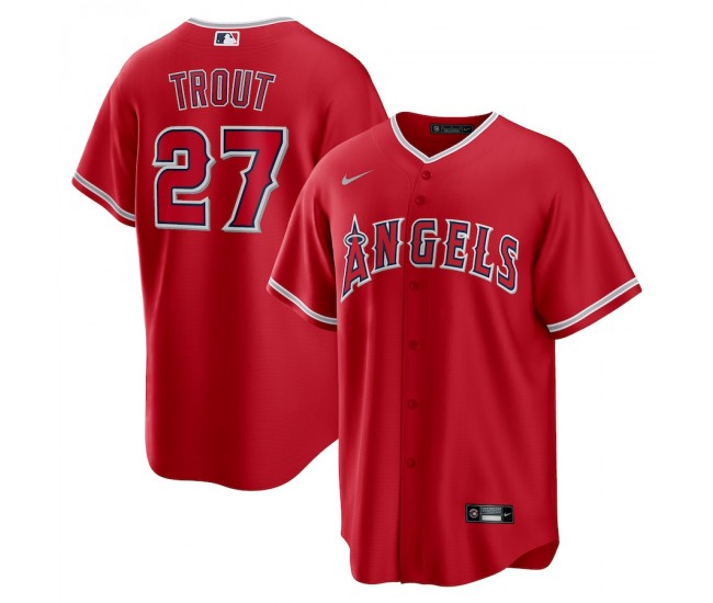 Los Angeles Angels Mike Trout Men's Nike Red Alternate Replica Player Name Jersey