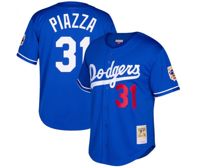 Los Angeles Dodgers Mike Piazza Men's Mitchell & Ness Royal Cooperstown Collection Mesh Batting Practice Jersey