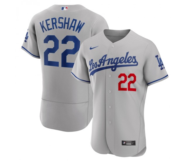 Los Angeles Dodgers Clayton Kershaw Men's Nike Gray Road Authentic Player Jersey