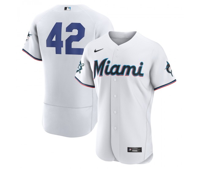 Miami Marlins Jackie Robinson Men's Nike White Authentic Player Jersey