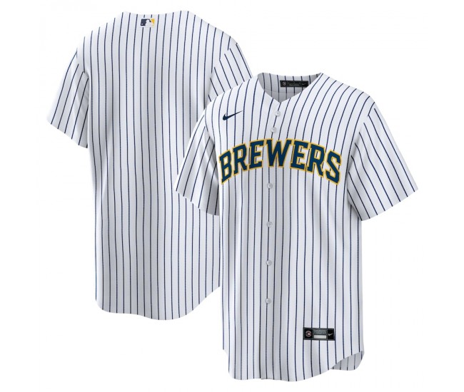 Milwaukee Brewers Men's Nike White Home Replica Team Jersey