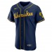 Milwaukee Brewers Men's Nike Navy Alternate Authentic Team Logo Jersey