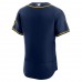 Milwaukee Brewers Men's Nike Navy Alternate Authentic Team Logo Jersey