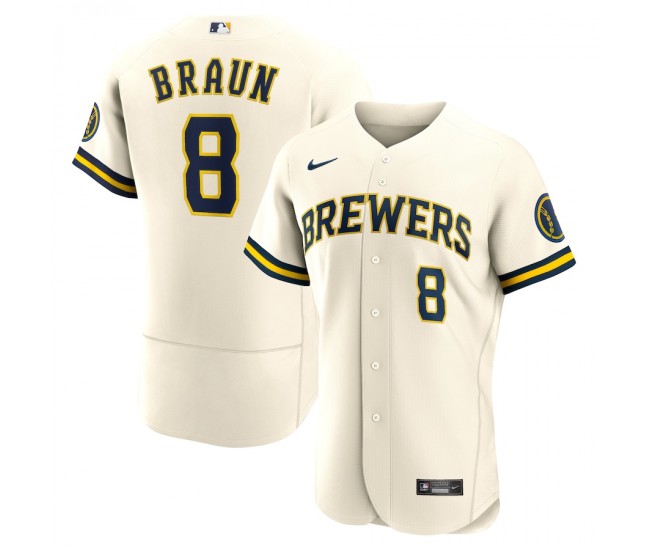 Milwaukee Brewers Ryan Braun Men's Nike Cream Home Authentic Player Jersey