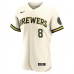 Milwaukee Brewers Ryan Braun Men's Nike Cream Home Authentic Player Jersey