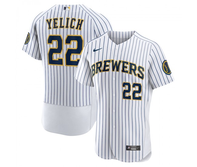 Milwaukee Brewers Christian Yelich Men's Nike White Team Alternate Authentic Player Jersey