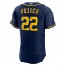 Milwaukee Brewers Christian Yelich Men's Nike Navy 50th Season Alternate Authentic Player Jersey