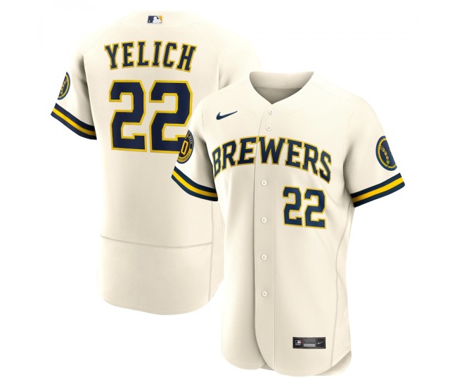 Milwaukee Brewers Christian Yelich Men's Nike Cream Home Authentic Player Jersey