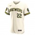 Milwaukee Brewers Christian Yelich Men's Nike Cream Home Authentic Player Jersey